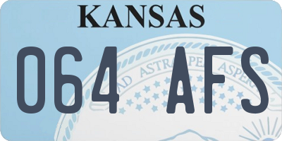 KS license plate 064AFS