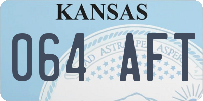 KS license plate 064AFT