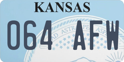 KS license plate 064AFW