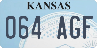 KS license plate 064AGF