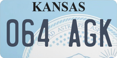 KS license plate 064AGK