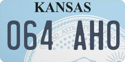 KS license plate 064AHO