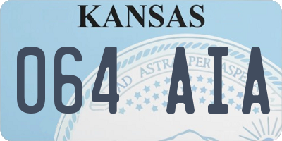 KS license plate 064AIA