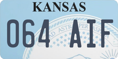 KS license plate 064AIF