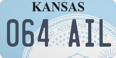 KS license plate 064AIL
