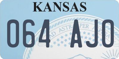KS license plate 064AJO