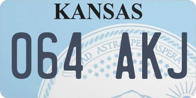 KS license plate 064AKJ