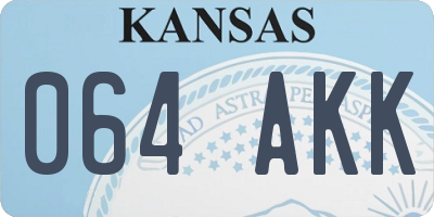 KS license plate 064AKK