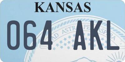 KS license plate 064AKL