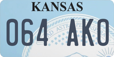 KS license plate 064AKO