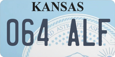 KS license plate 064ALF