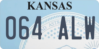 KS license plate 064ALW