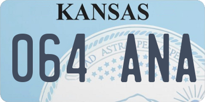 KS license plate 064ANA