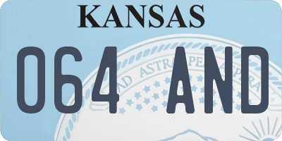KS license plate 064AND