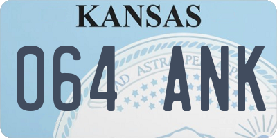 KS license plate 064ANK