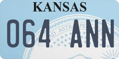 KS license plate 064ANN