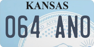 KS license plate 064ANO