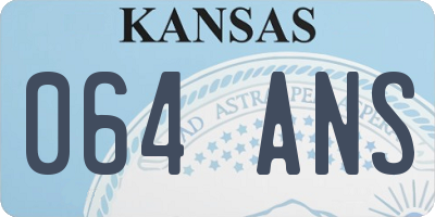 KS license plate 064ANS