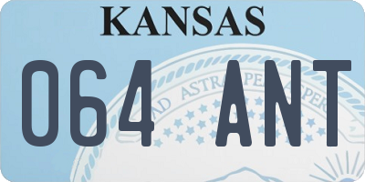 KS license plate 064ANT