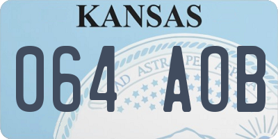 KS license plate 064AOB