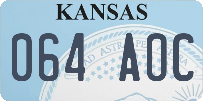 KS license plate 064AOC