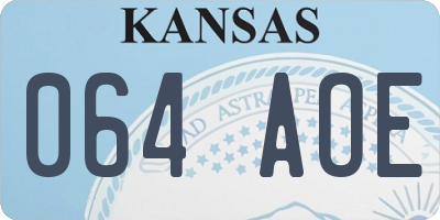 KS license plate 064AOE