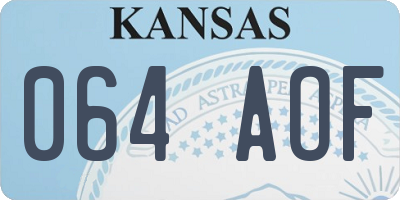 KS license plate 064AOF