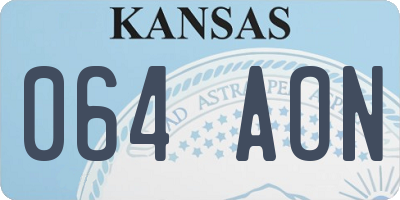 KS license plate 064AON
