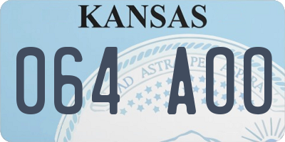 KS license plate 064AOO