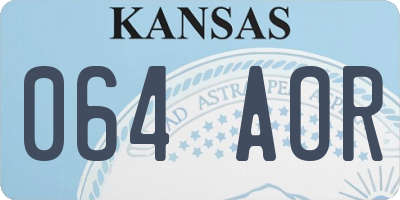KS license plate 064AOR
