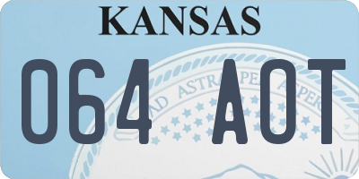 KS license plate 064AOT
