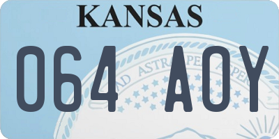 KS license plate 064AOY