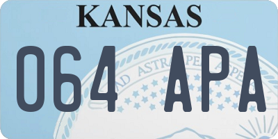 KS license plate 064APA