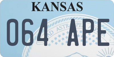 KS license plate 064APE