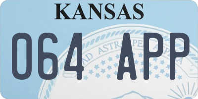 KS license plate 064APP