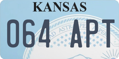 KS license plate 064APT
