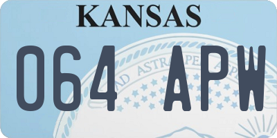 KS license plate 064APW