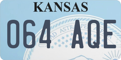 KS license plate 064AQE