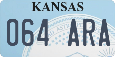KS license plate 064ARA