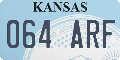 KS license plate 064ARF
