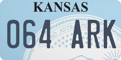 KS license plate 064ARK