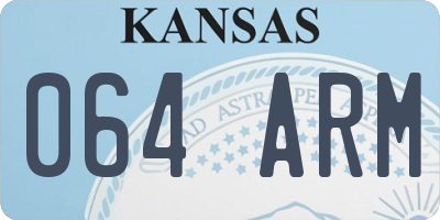 KS license plate 064ARM