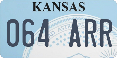 KS license plate 064ARR
