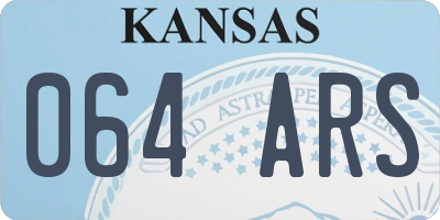 KS license plate 064ARS