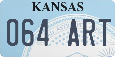 KS license plate 064ART