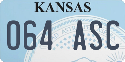 KS license plate 064ASC