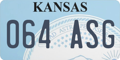 KS license plate 064ASG