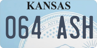 KS license plate 064ASH