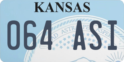 KS license plate 064ASI