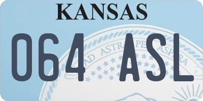 KS license plate 064ASL